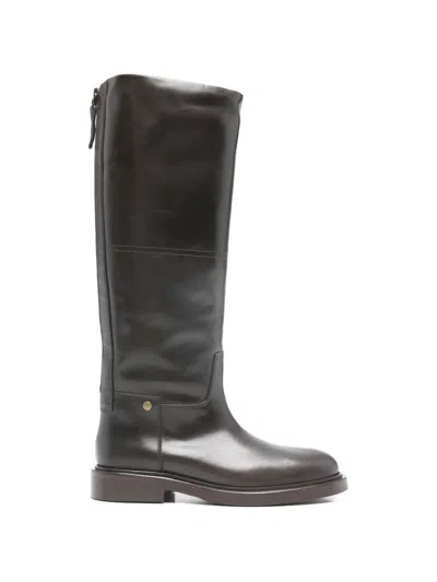 Poeve Zip-fastening Boots In Black