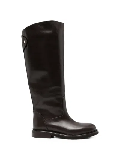 Poeve Zip-fastening Knee-high Boots In Brown