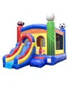Pogo Bounce House 18' X 12' X 14.5' Inflatable Bouncy House With Built-in Water Misting System For Kids In Deluxe Sports