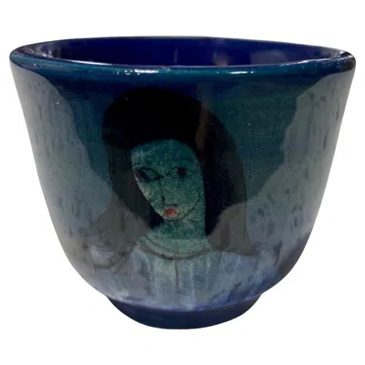 Pre-owned Poila Pillin Polia Pillin Signed Mid-century Modern California Studio Pottery Yunomi Tea Cup In Black
