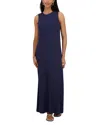 Point Sleeveless Crewneck Straight Dress In Black