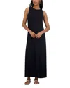 Point A Line Crewneck Dress In Navy
