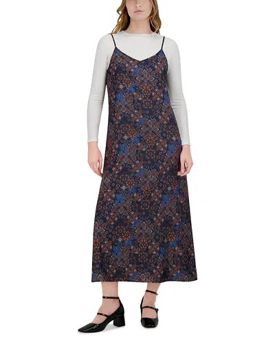 Point A Line Satin Slip Dress In Gold