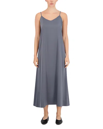Point A Line Slip Dress In Gunmetal