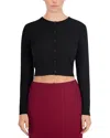 Point Basketweave Knit Cardigan In Black