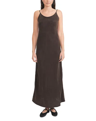 Point Brush Straight Dress In Brown