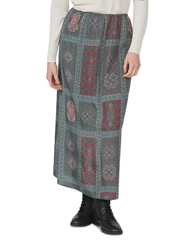 Point Brushed A Line Maxi Skirt In Multi