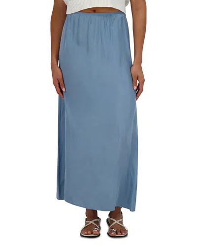 Point Brushed A Line Skirt In Blue