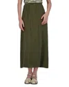 Point Brushed A Line Skirt In Leaves