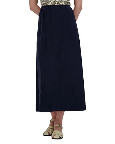 Point Brushed A Line Skirt In Navy