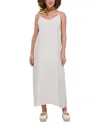 Point Brushed A Line Slip Dress In Ecru