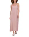 Point Satin A Line Slip Dress In Mauve