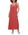 Point Brushed A Line Slip Dress In Terracotta