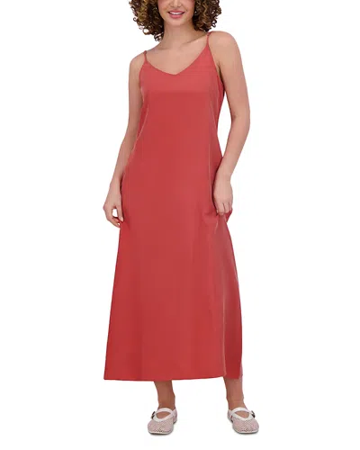 Point Brushed A Line Slip Dress In Terracotta