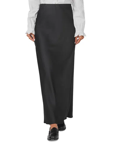 Point Brushed Straight Maxi Skirt In Black