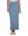 Point Brushed Straight Skirt In Blue