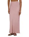 Point Brushed Straight Skirt In Mauve