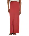 Point Brushed Straight Skirt In Terracotta