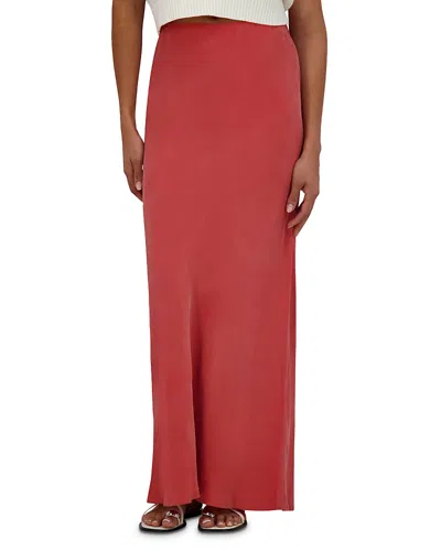 Point Brushed Straight Skirt In Terracotta