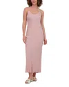 Point Satin A Line Slip Dress In Mauve