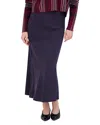 Point Brushed Straight Slip Skirt In Black
