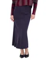 Point Brushed Straight Slip Skirt In Blue