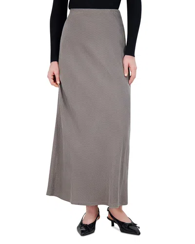Point Brushed Straight Slip Skirt In Gray