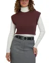 Point Cable Knit Vest In Brown