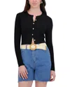 Point Checker Knit Cardigan In Black