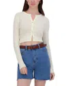 Point Checker Knit Cardigan In Cream