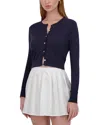 Point Checker Knit Cardigan In Navy