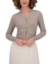 Point Checker Knit Cardigan In Stone