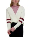 Point Chunky Knit Oversized Sweater In White