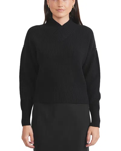 Point Chunky Knit Sweater In Black