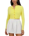 Point Classic Cardigan In Lemon