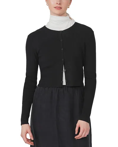 Point Classic Cropped Cardigan In Black