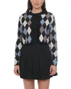 Point Classic Jacquard Cardigan Sweater In Multi