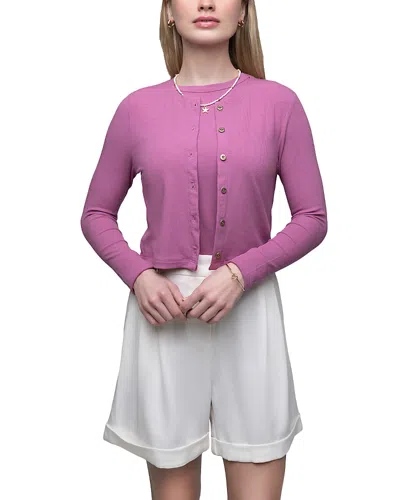 Point Classic T Shirt Cardigan Sweater In Purple