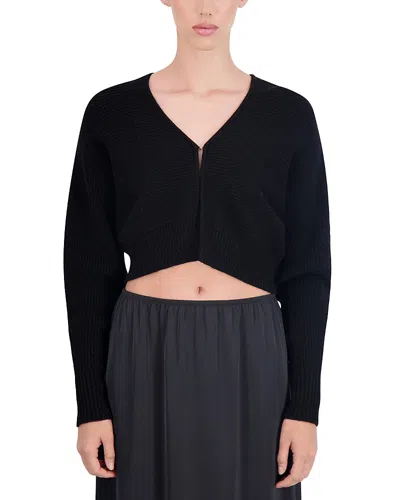 Point Cropped Bolero Cardigan In Black