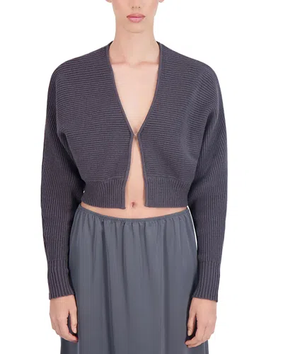 Point Cropped Bolero Cardigan In Gunmetal