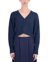 Point Cropped Bolero Cardigan In Navy