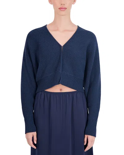 Point Cropped Bolero Cardigan In Navy