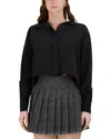 Point Cropped Button Up Shirt In Multi
