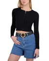 Point Cropped Cardigan In Black