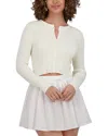 Point Cropped Cardigan In Cream
