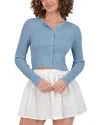 Point Cropped Cardigan In Dusty Blue