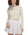 Point Cropped Cardigan In Ecru