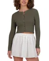 Point Cropped Cardigan In Palm Leaves