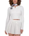 Point Cropped Cardigan In Pure White