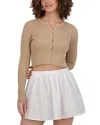 Point Cropped Cardigan In Sand